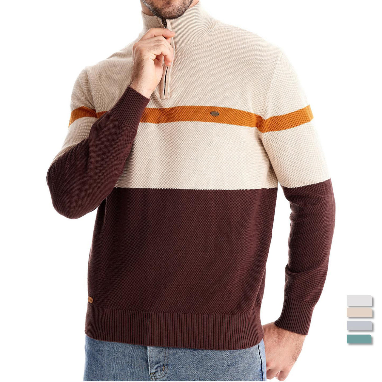 New Color Matching Sweater Men's Clothing